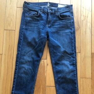 Rag&Bone Dre Capri in medium blue, size 26.